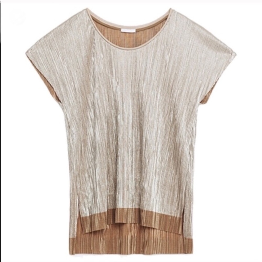 ZARA Metallic Silver Top